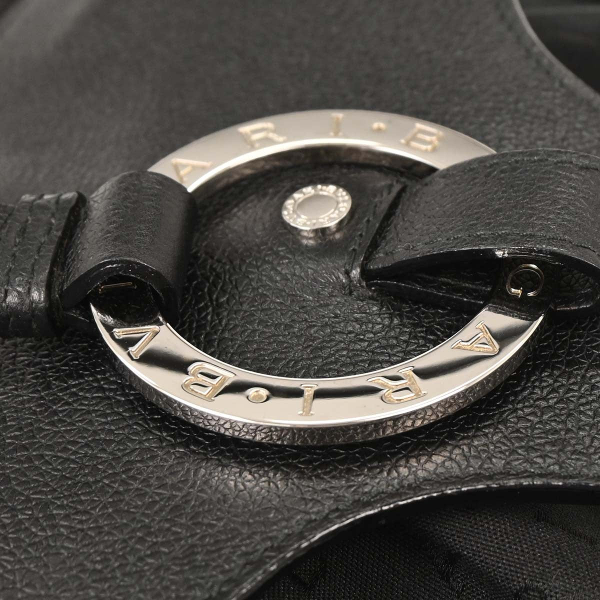 Bvlgari Logomania Canvas With Leather Black Leather Shoulder Bag Bag (Pre-Owned)