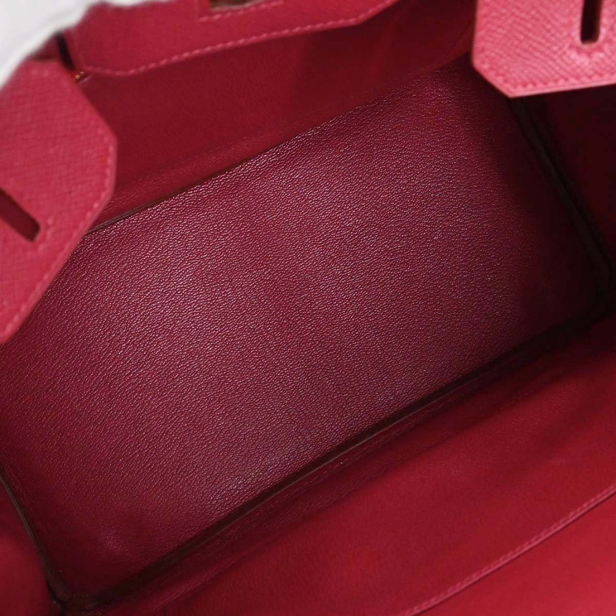 Hermes Birkin Red Courchevel With Gold Hardware Red Leather Handbag (Pre-Owned)