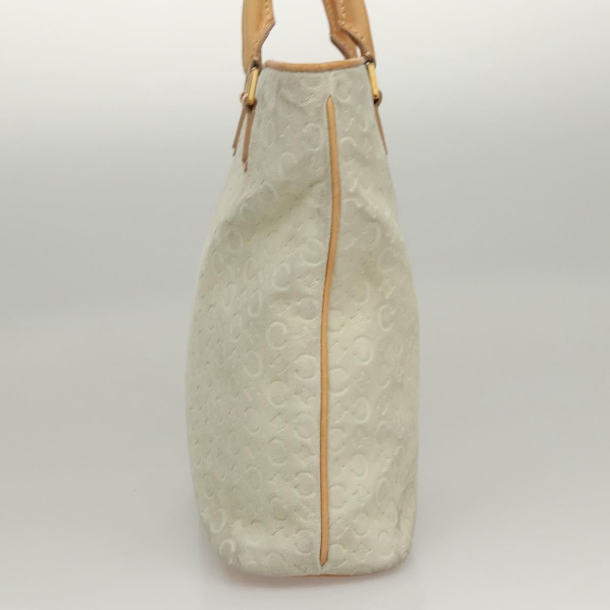 Celine Vintage Macadam C Macadam Suede White Suede Tote Bag Bag (Pre-Owned)