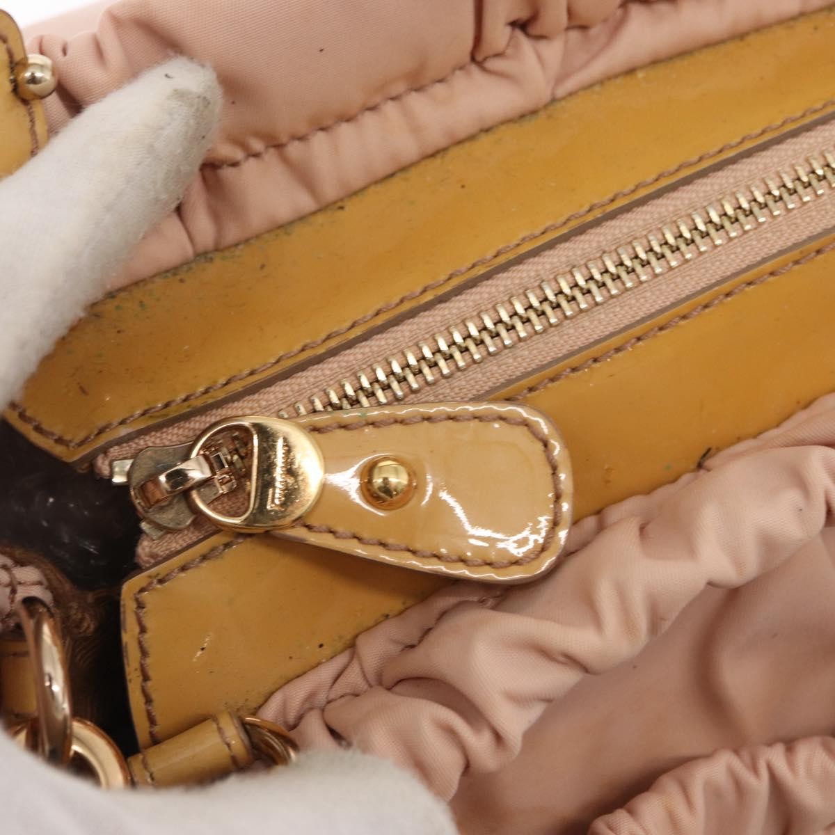 Salvatore Ferragamo Vala Nylon Pink Nylon Handbag (Pre-Owned)