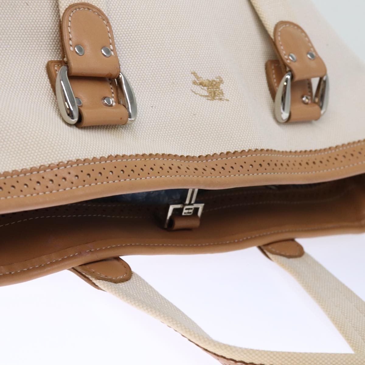 Burberry Blue Label Canvas Beige Canvas Tote Bag Bag (Pre-Owned)