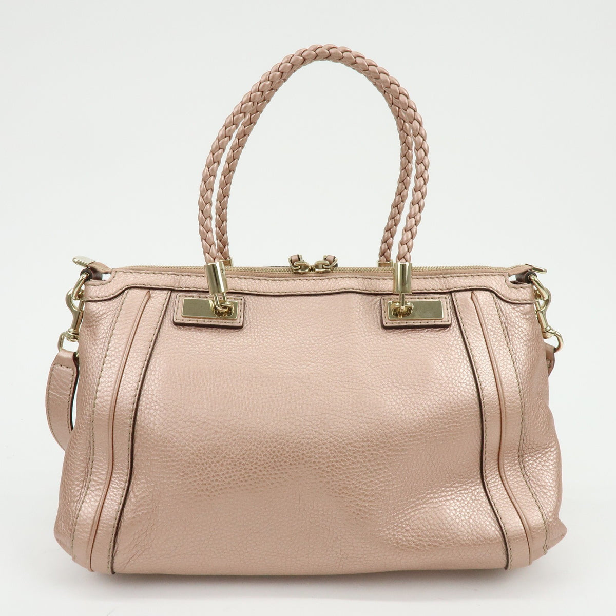 Gucci Bella Convertible Top Handle Leather Pink Leather Handbag (Pre-Owned)