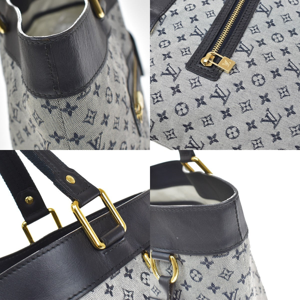 Louis Vuitton Lucille Mini Lin Blue Canvas Handbag (Pre-Owned)