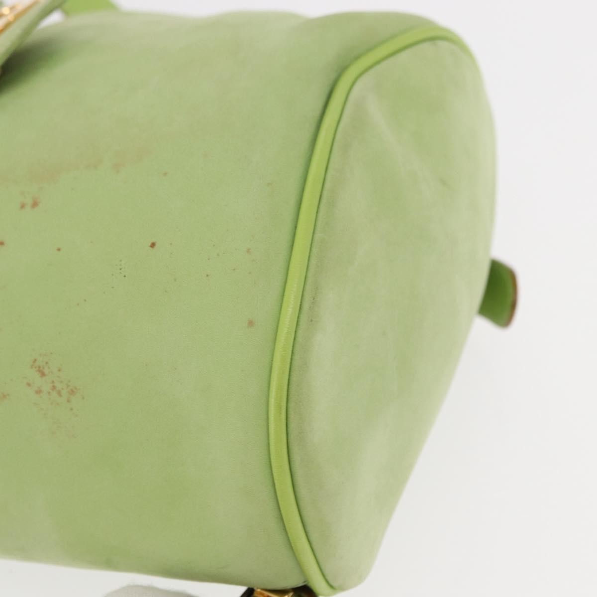 Salvatore Ferragamo Gancini Suede Green Suede Backpack Bag (Pre-Owned)