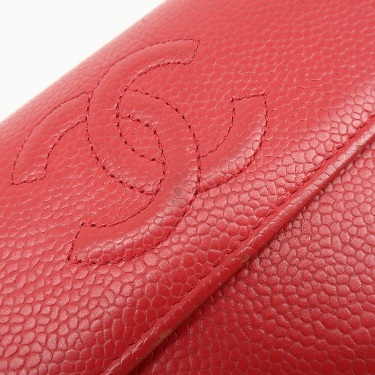 Chanel Timeless Cc Flap Caviar Red Calfskin Wallets Accessory (Pre-Owned)