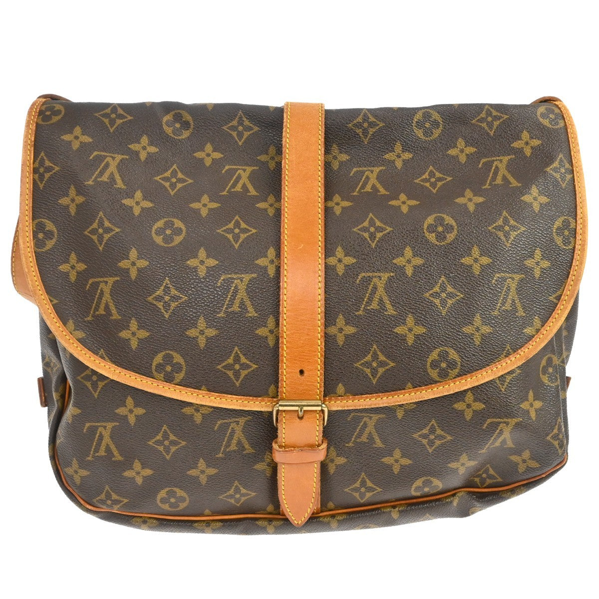 Louis Vuitton Saumur Monogram Brown Canvas Shoulder Bag Bag (Pre-Owned)