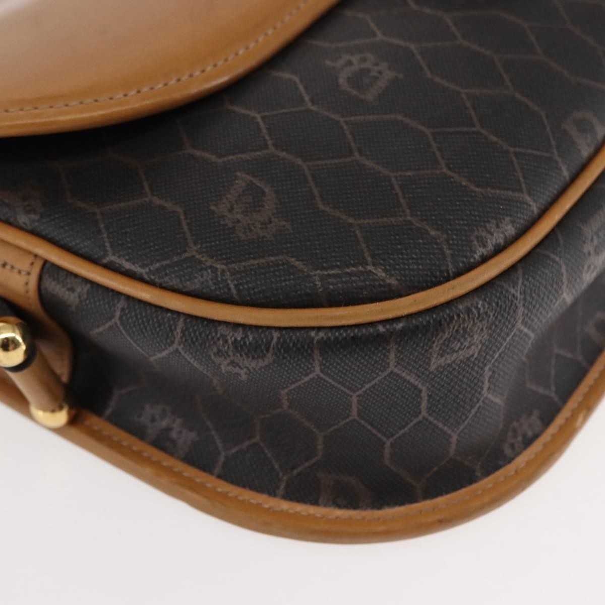Christian Dior Vintage Honeycomb Canvas And Leather Brown Canvas Shoulder Bag Bag (Pre-Owned)