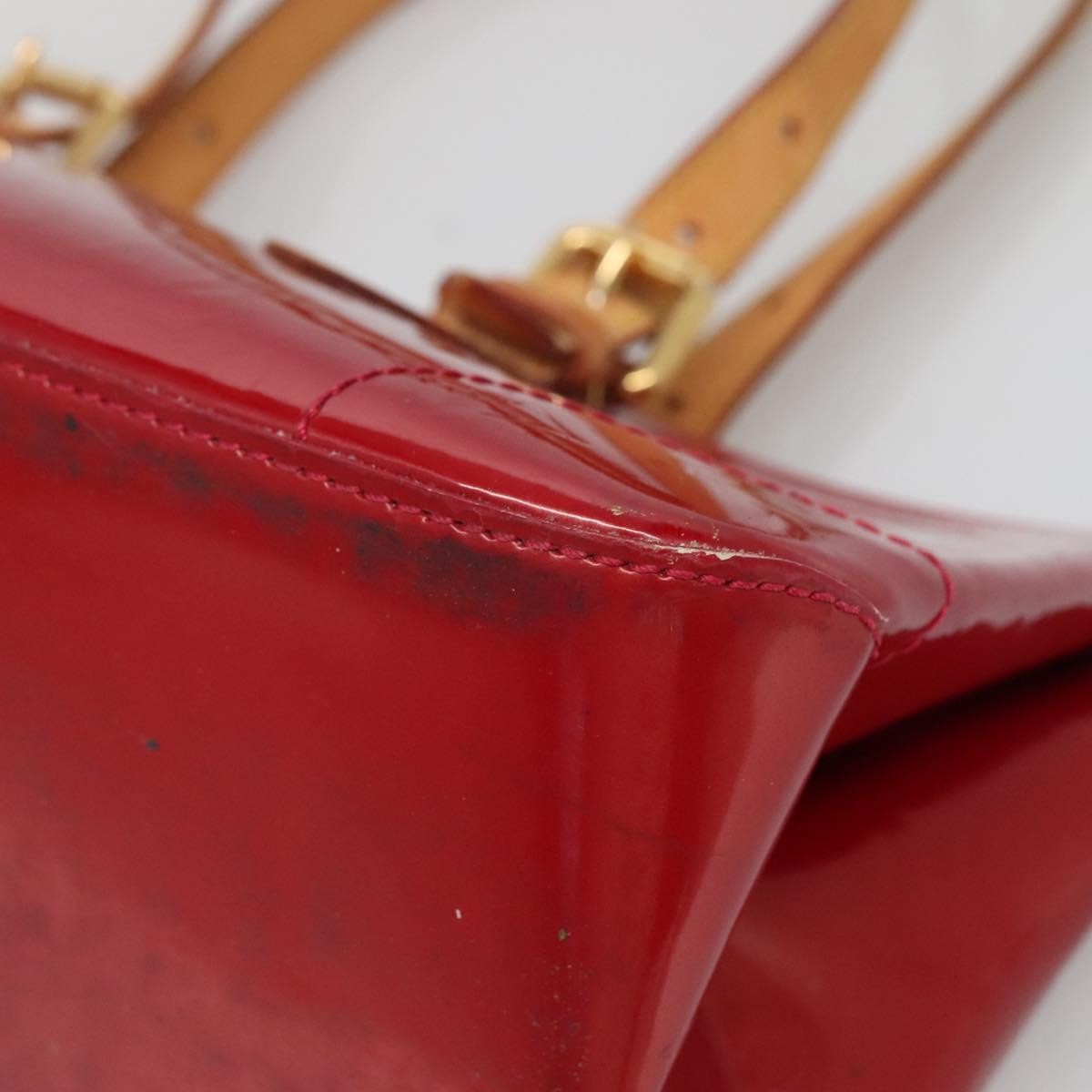 Louis Vuitton Rosewood Avenue Monogram Vernis Red Patent_Leather Handbag (Pre-Owned)