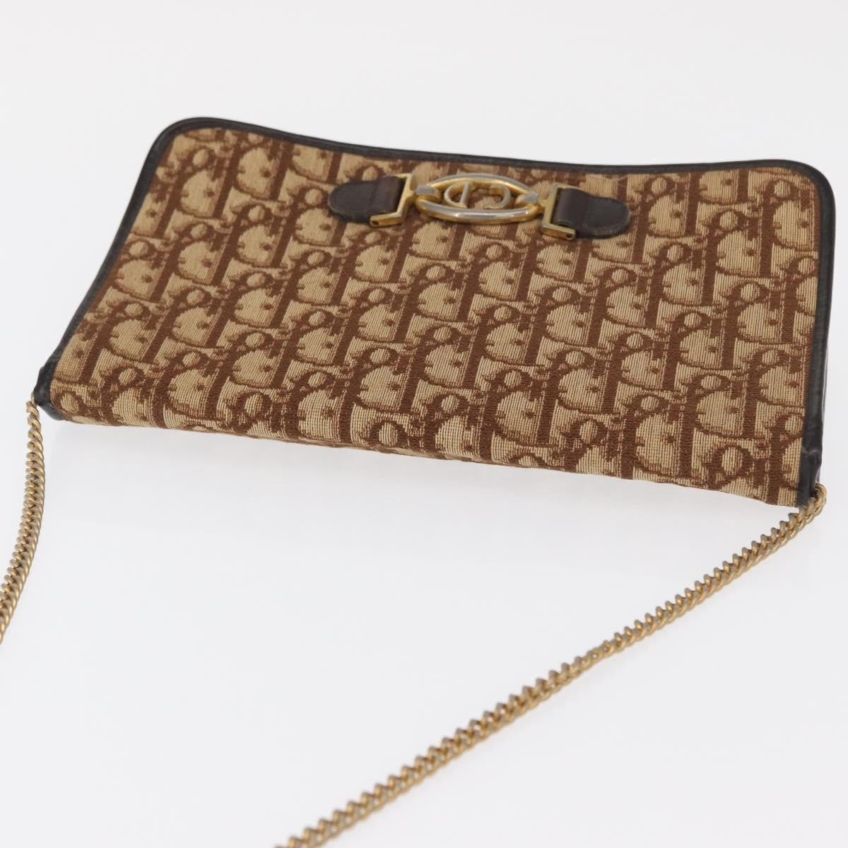 Christian Dior Vintage Trotter Canvas Beige Canvas Shoulder Bag Bag (Pre-Owned)