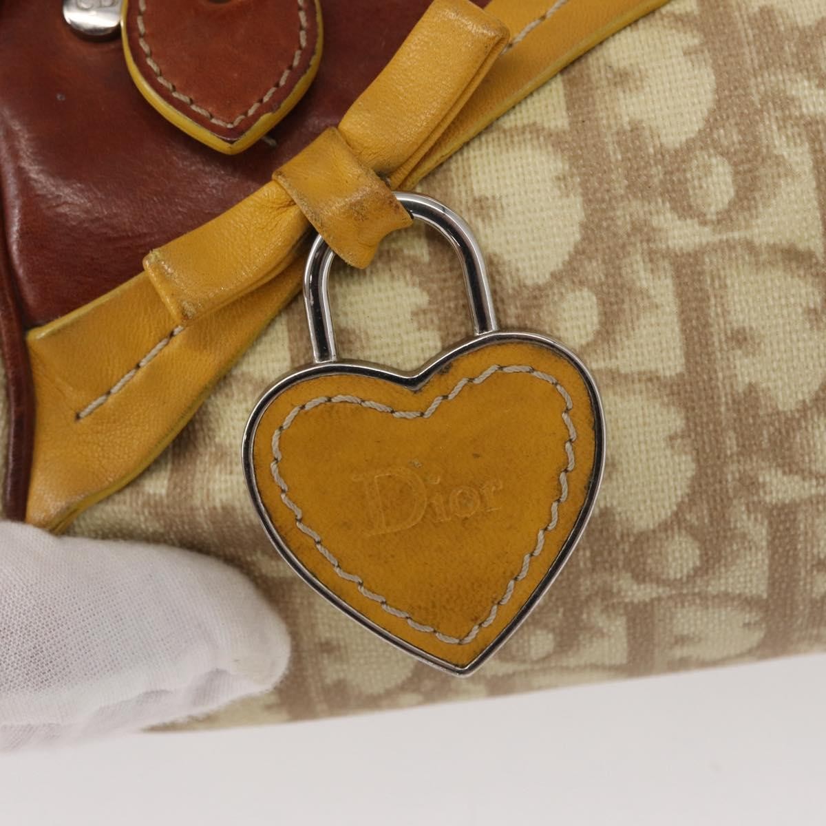 Christian Dior Vintage Trotter Romantique Diorissimo Coated Canvas Beige Canvas Shoulder Bag Bag (Pre-Owned)