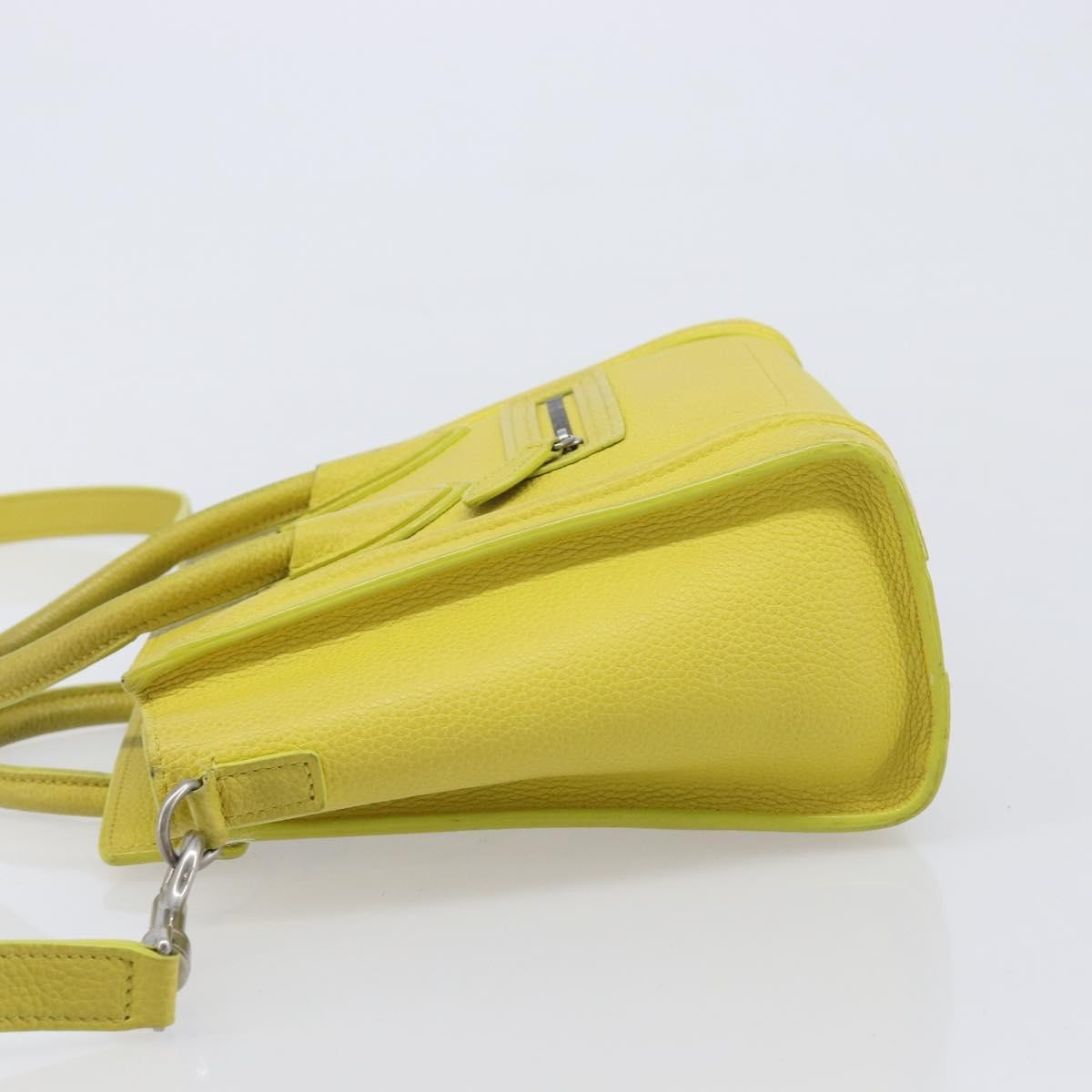 Celine Luggage Grainy Leather Yellow Leather Handbag (Pre-Owned)