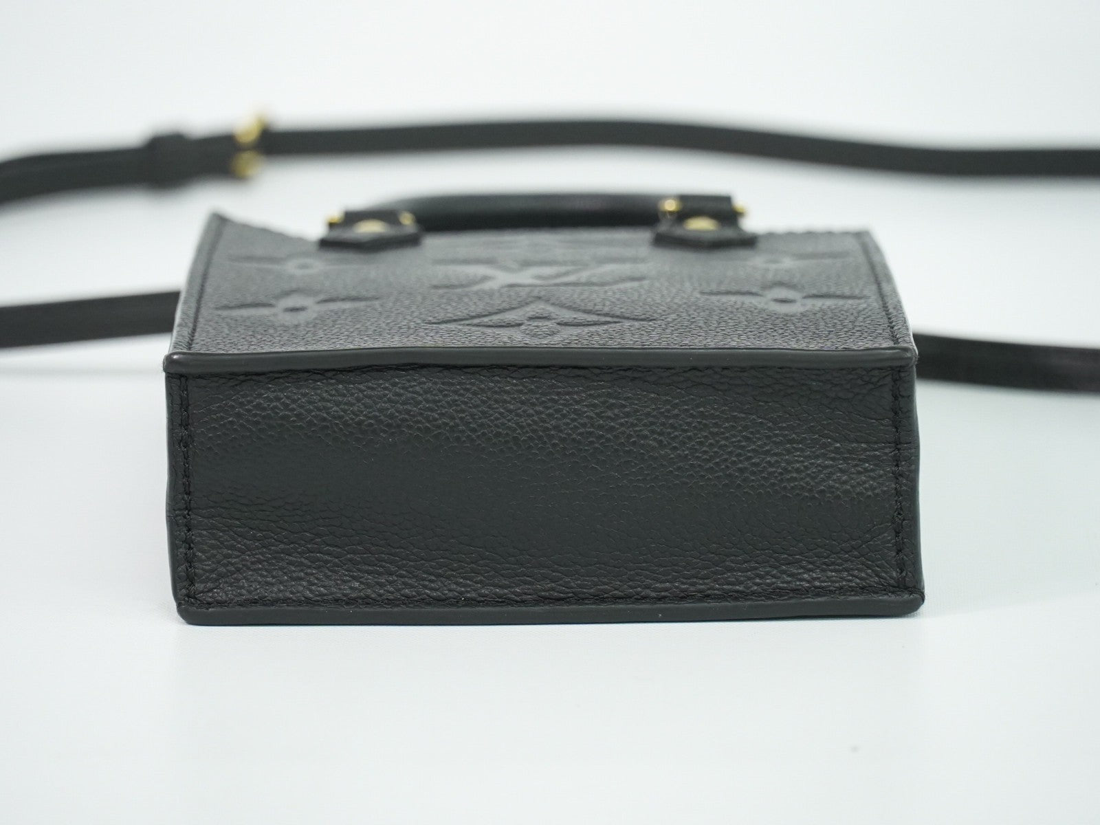 Louis Vuitton Petit Sac Plat Monogram Empreinte Giant Black Leather Handbag (Pre-Owned)