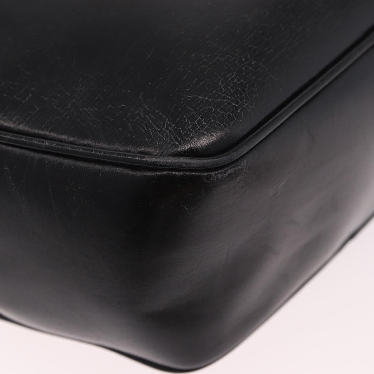 Celine Vintage Circle Logo Leather Black Leather Shoulder Bag Bag (Pre-Owned)