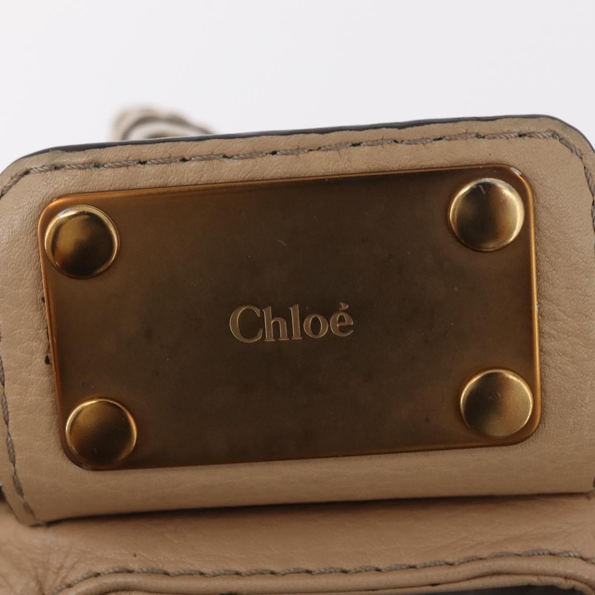 Chloe Paddington Lock Leather Beige Leather Handbag (Pre-Owned)