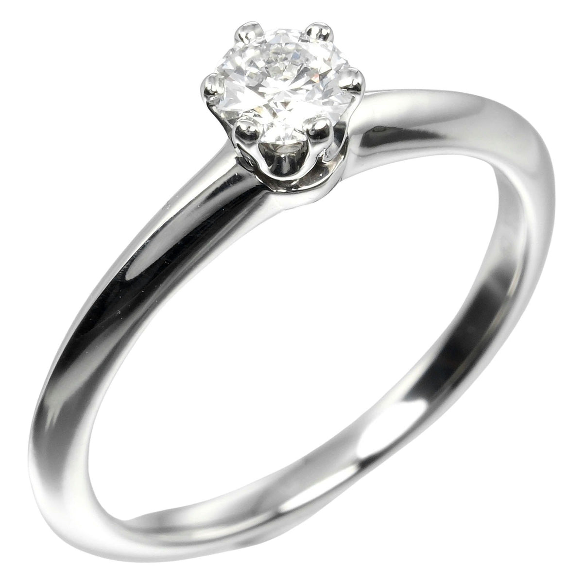 Tiffany & Co. Tiffany Setting Solitaire Platinum With Rbc Diamond Silver Platinum Ring Jewelry (Pre-Owned)
