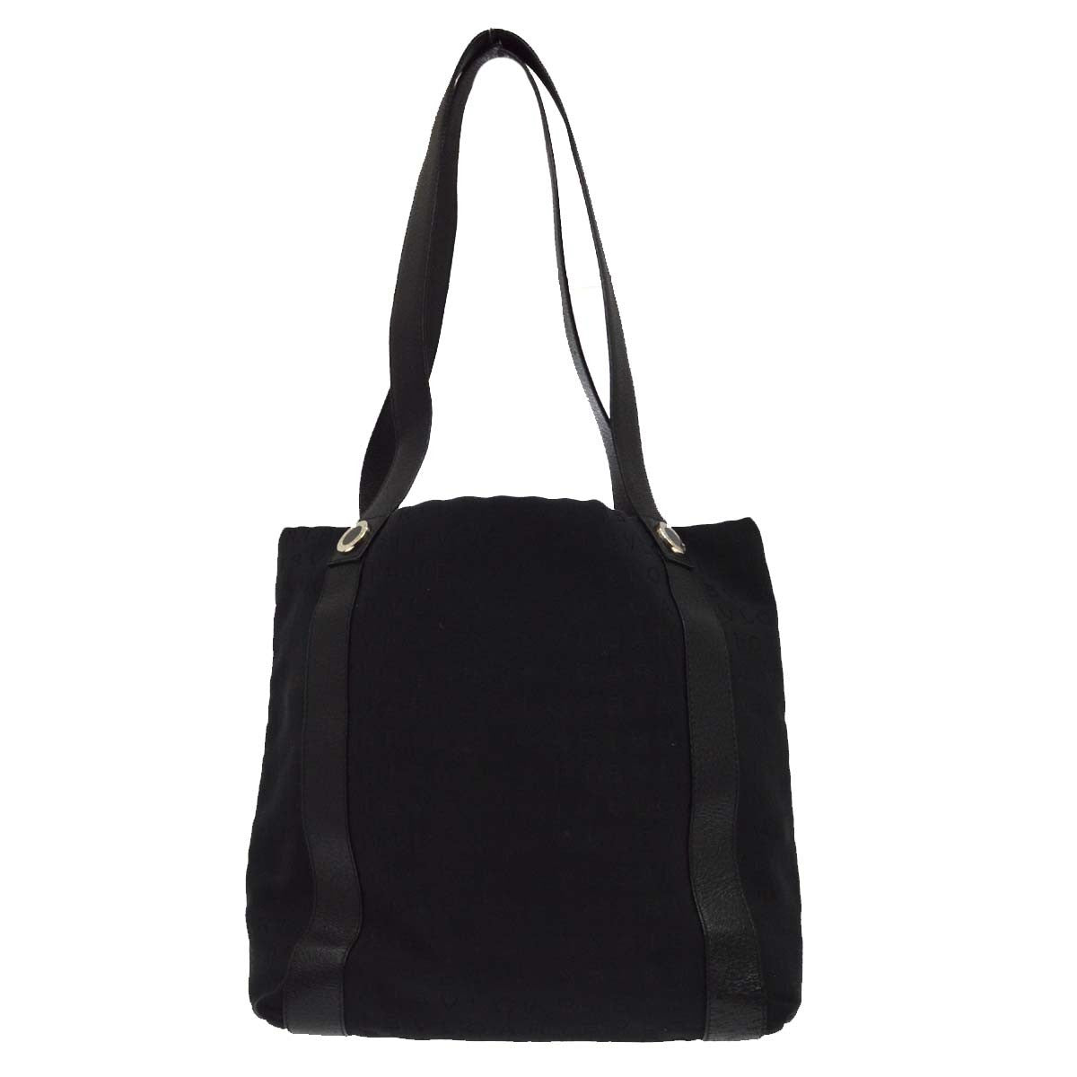 Bvlgari Logomania Canvas Black Canvas Shoulder Bag Bag (Pre-Owned)