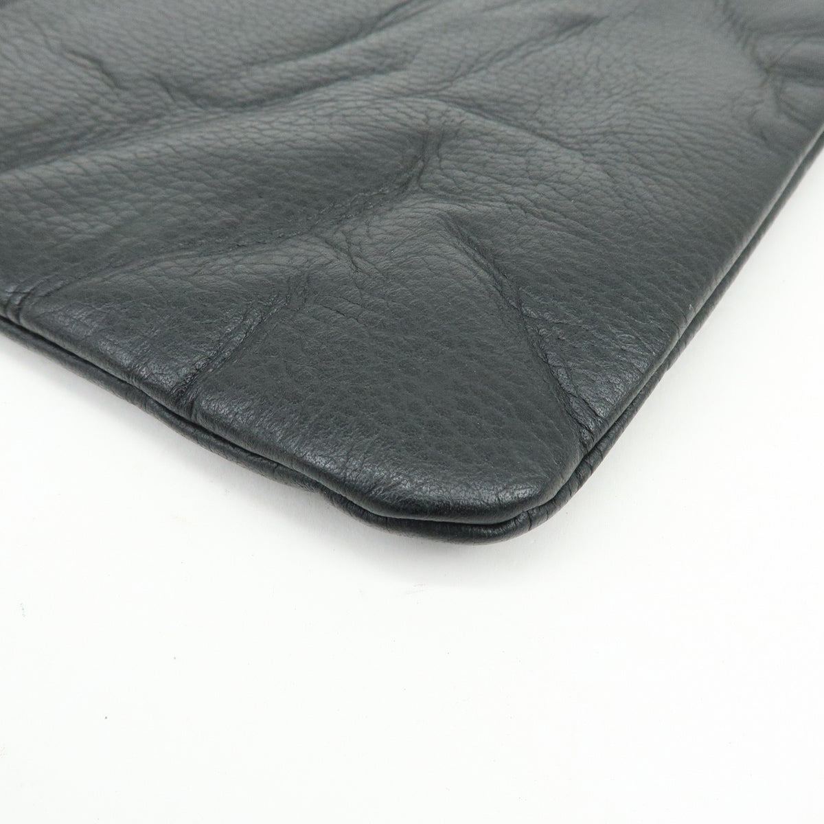 Gucci Bamboo Zip Pouch (Outlet) Leather Black Leather Clutche & Pouche Bag (Pre-Owned)