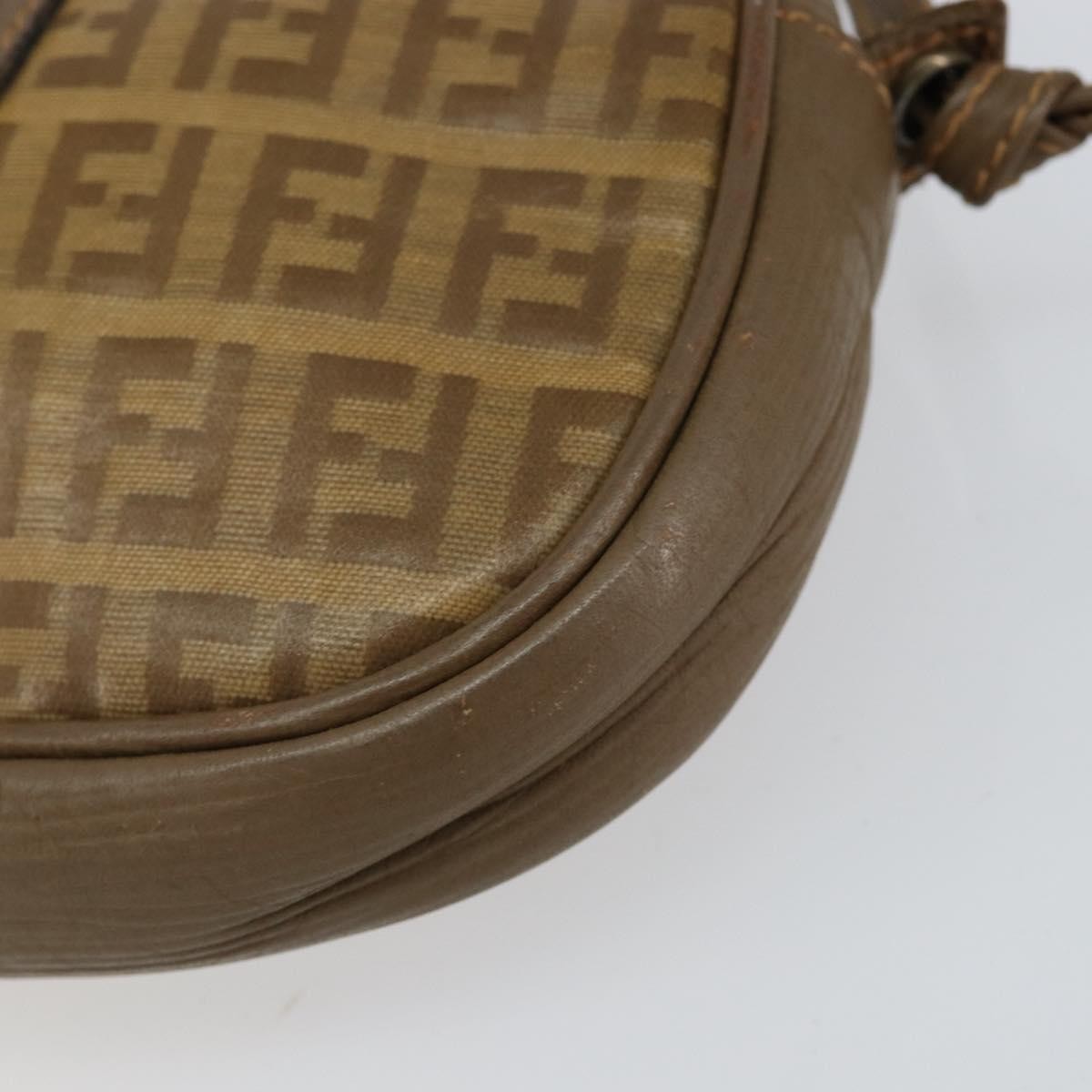 Fendi Zucchino Canvas Beige Canvas Shoulder Bag Bag (Pre-Owned)