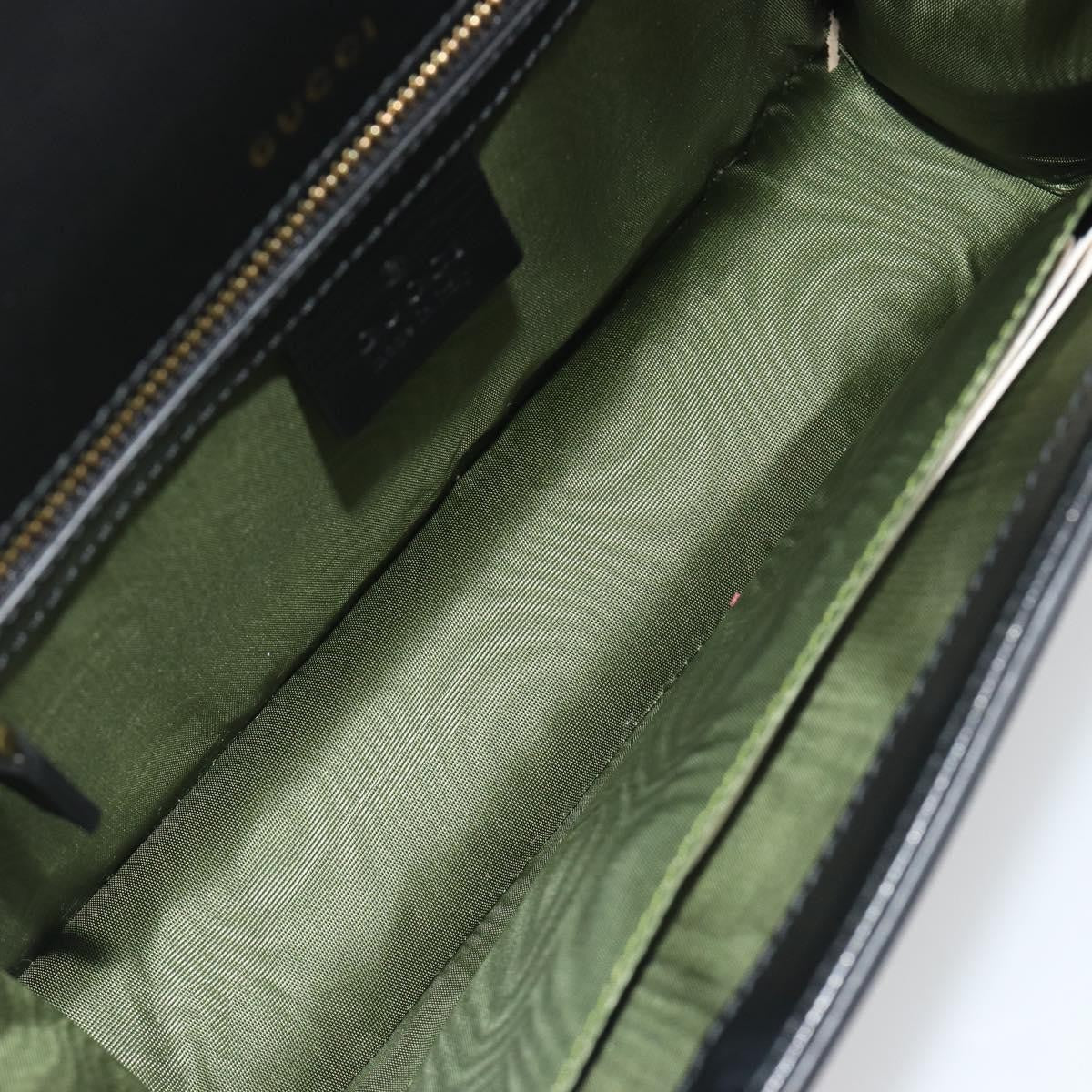 Gucci Gg Ring Leather Black Leather Shoulder Bag Bag (Pre-Owned)