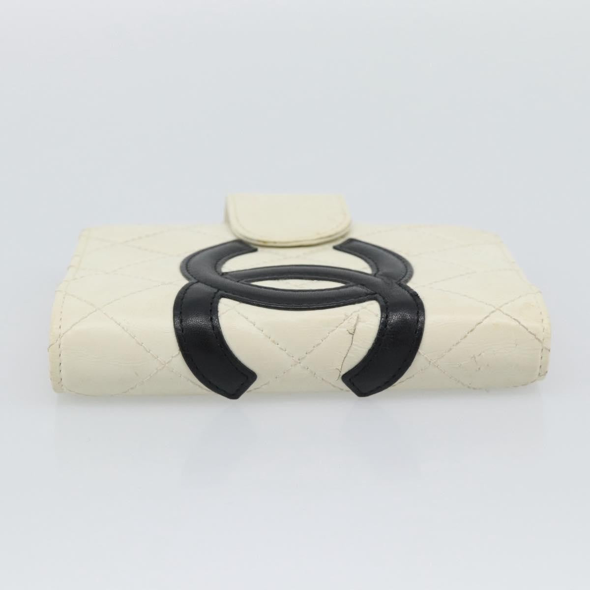 Chanel Cambon Zipped Pocket Quilted Lambskin White Leather Wallets Accessory (Pre-Owned)