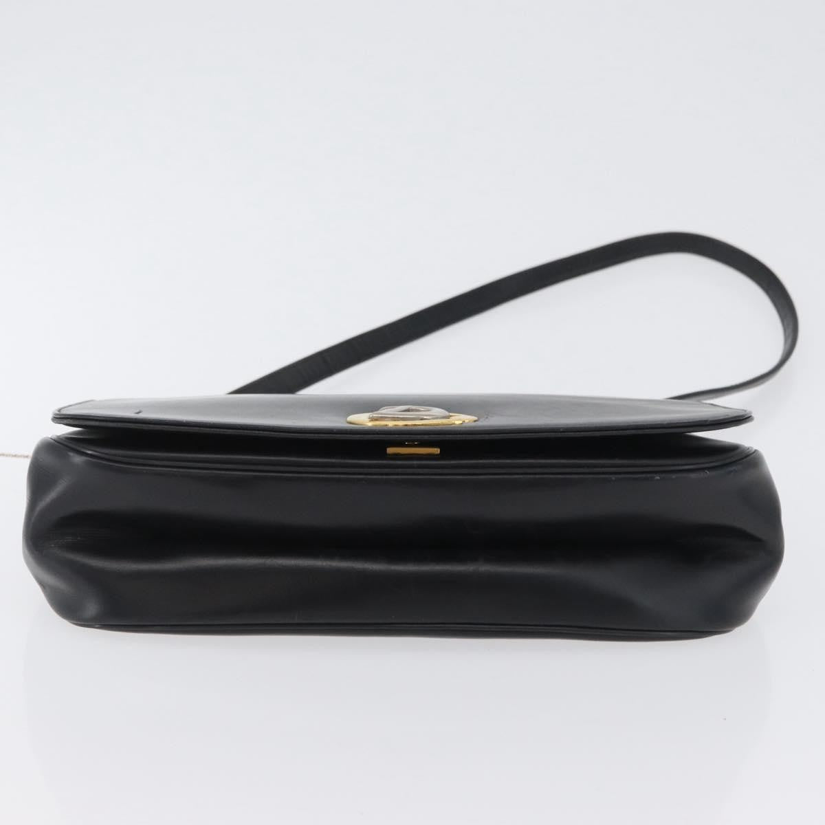 Christian Dior Vintage Cd Logo Leather Black Leather Shoulder Bag Bag (Pre-Owned)