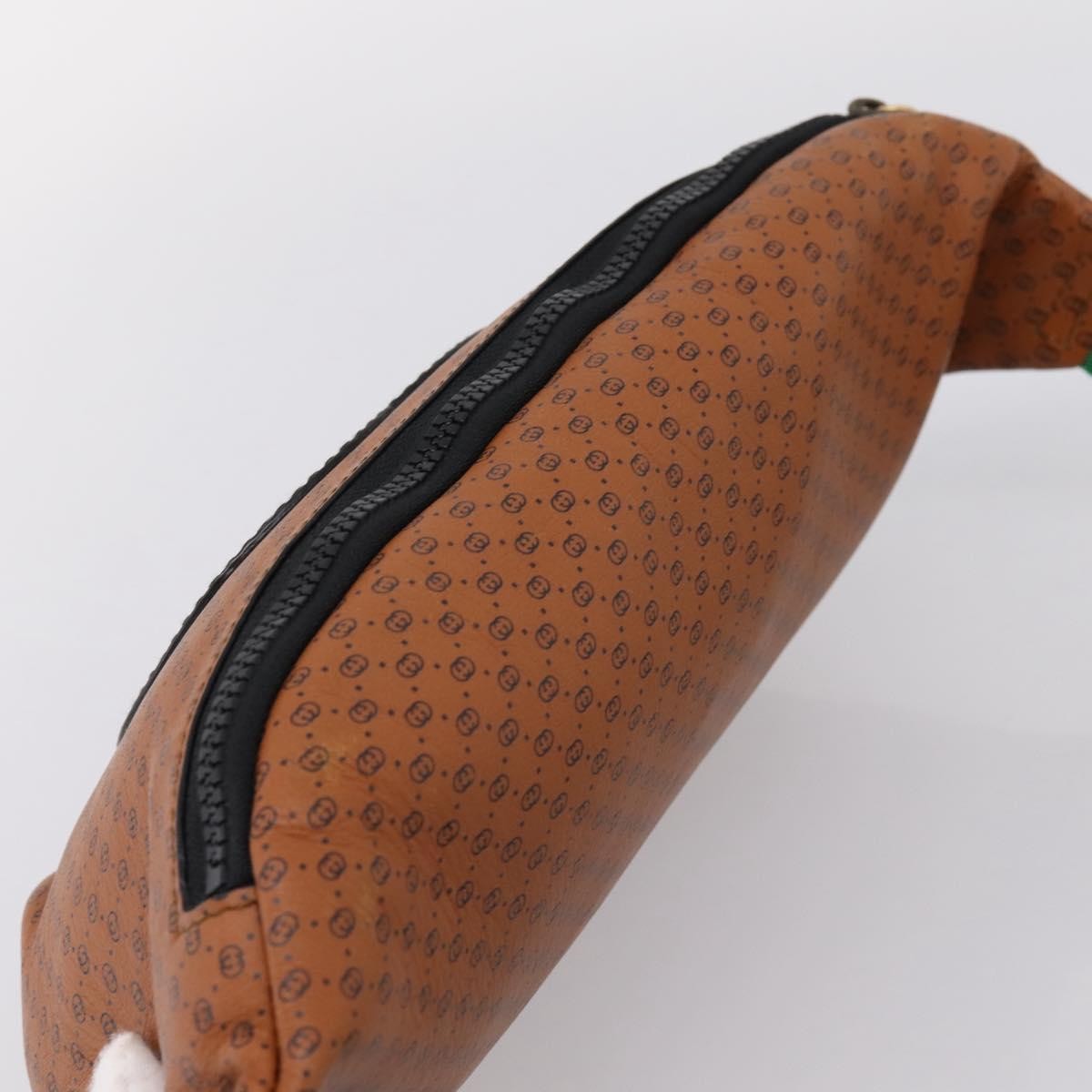 Gucci Dapper Dan Belt Gg Print Leather Brown Leather Clutche & Pouche Bag (Pre-Owned)
