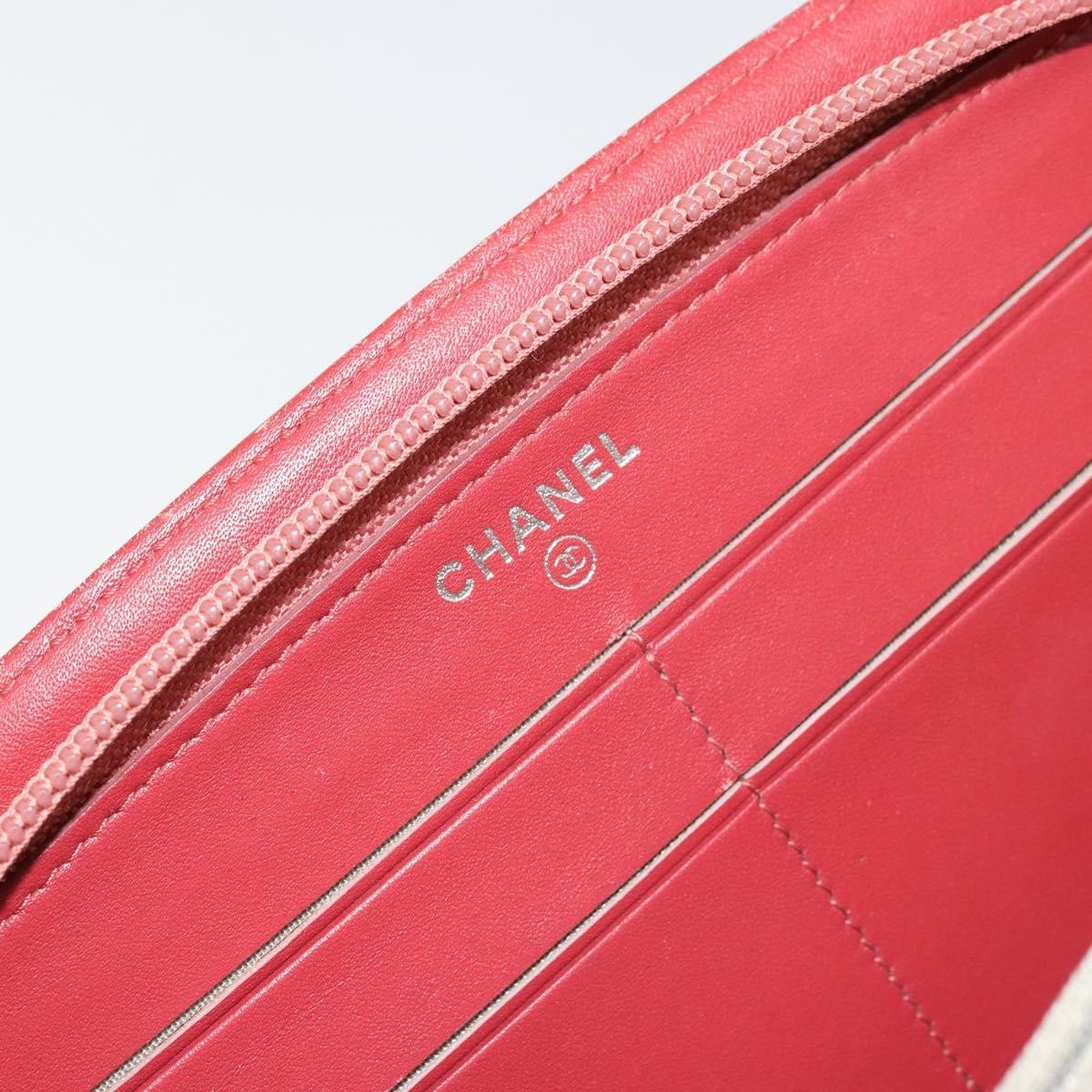 Chanel Cc Logo Zip Around Patent Orange Patent_Leather Wallets Accessory (Pre-Owned)