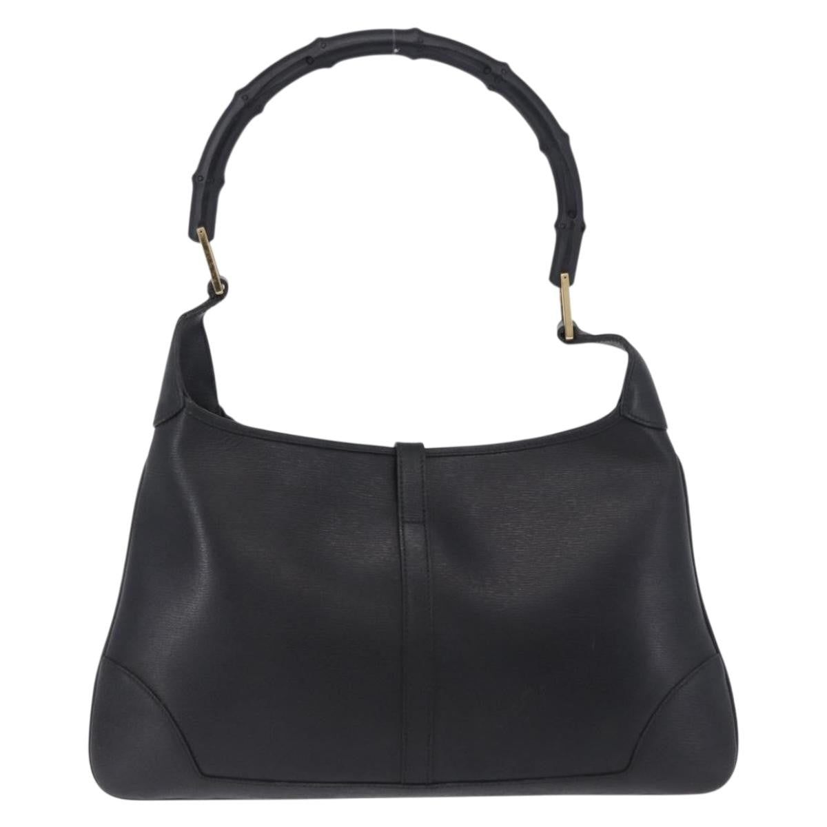 Gucci Bamboo Jackie Leather Black Leather Handbag (Pre-Owned)