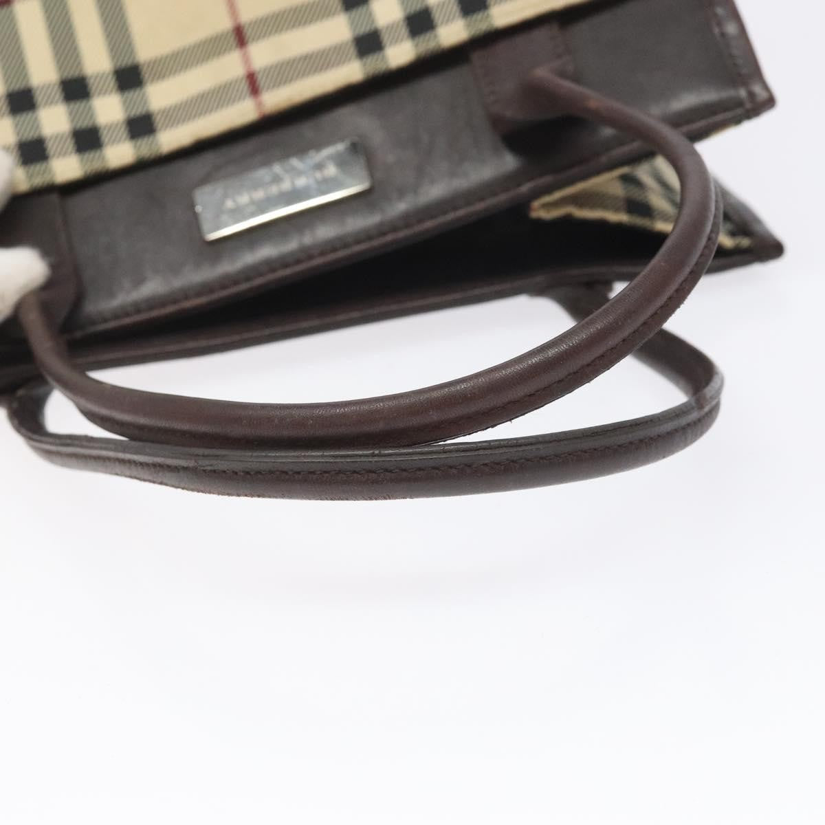 Burberry Nova Check Nylon Beige Nylon Handbag (Pre-Owned)