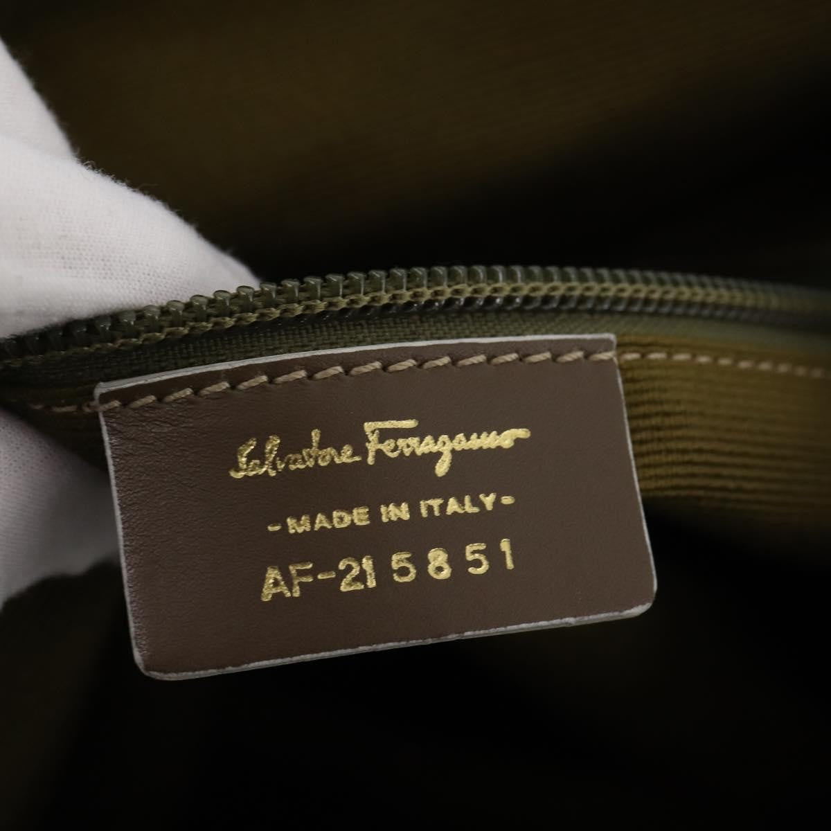 Salvatore Ferragamo Gancini Canvas Beige Canvas Backpack Bag (Pre-Owned)