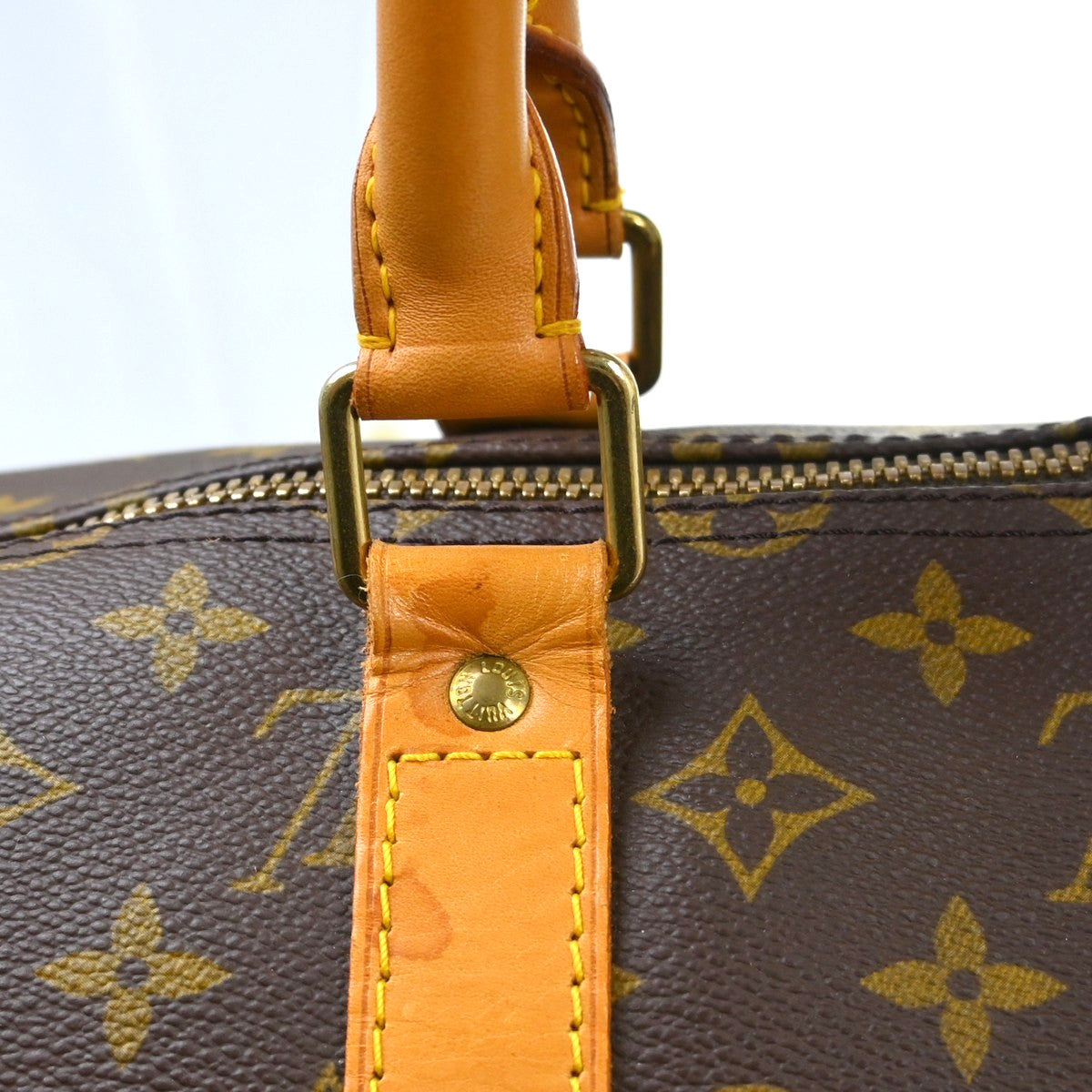 Louis Vuitton Keepall Bandouliere Monogram Canvas Brown Canvas Travel Bag Bag (Pre-Owned)