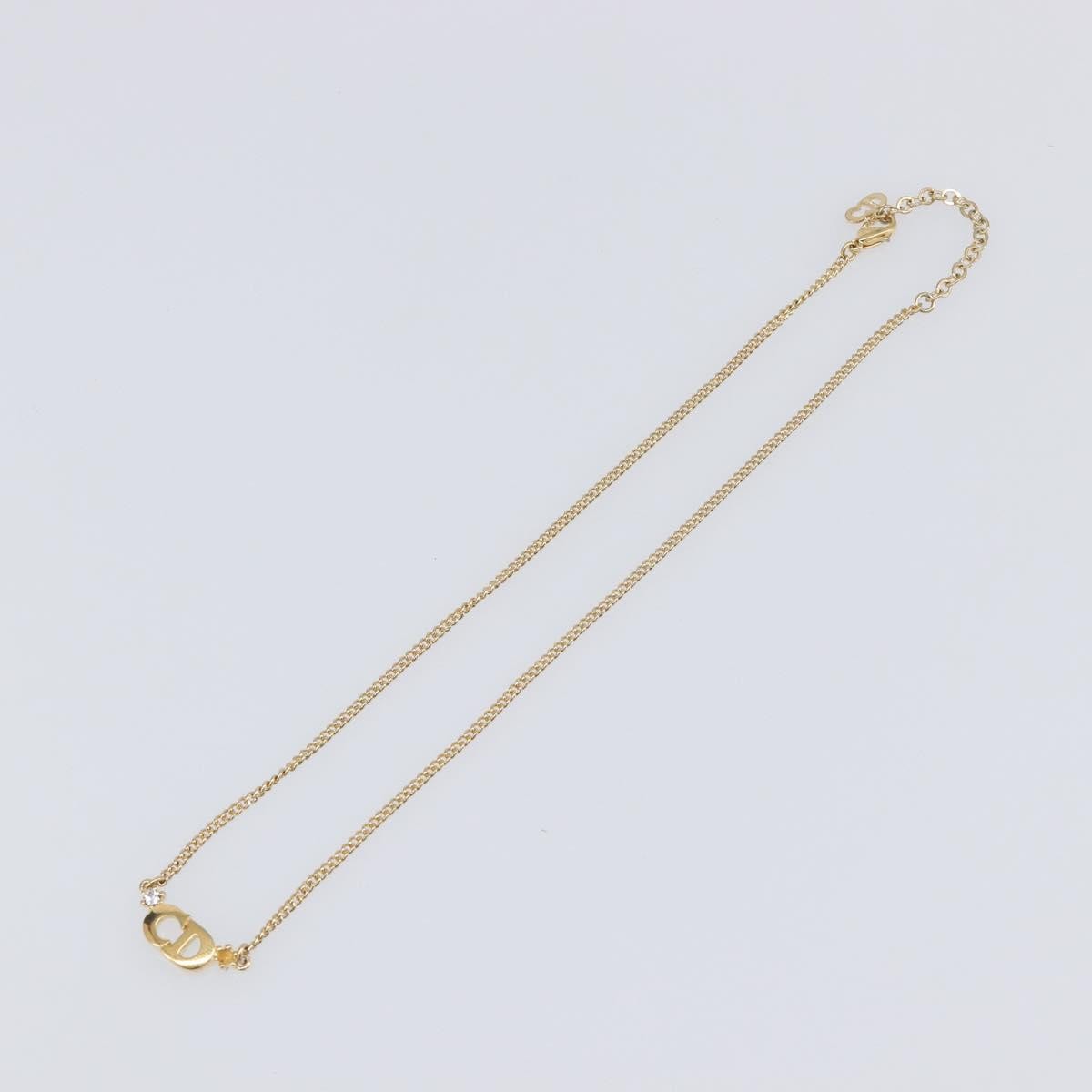 Christian Dior Clair D Lune Pendant Metal With Crystals Gold Metal Necklace Jewelry (Pre-Owned)