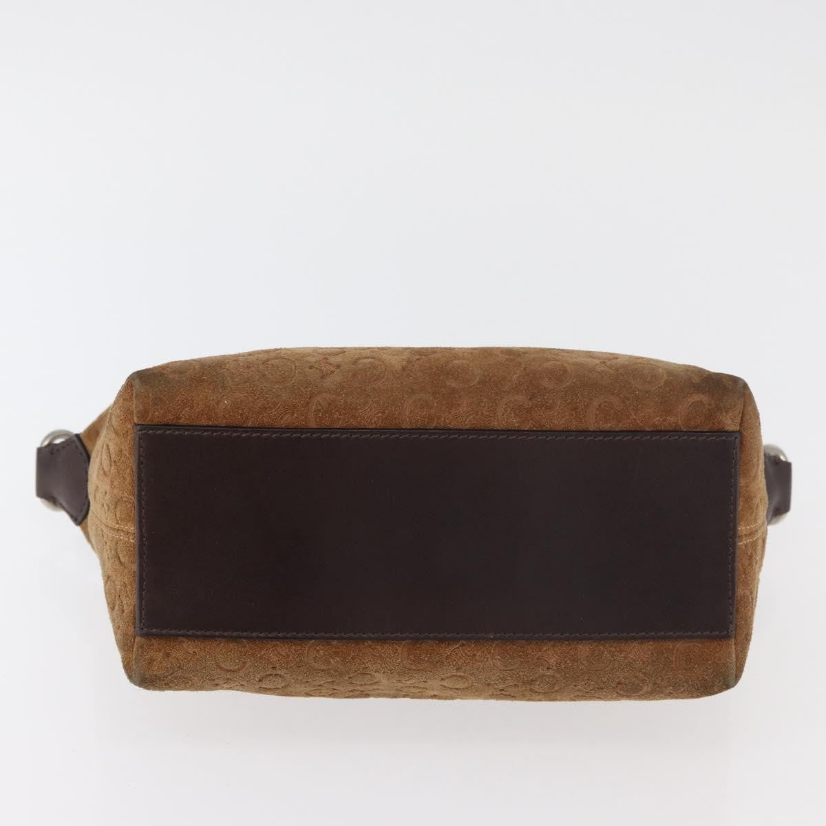 Celine C Macadam Suede Brown Suede Handbag (Pre-Owned)