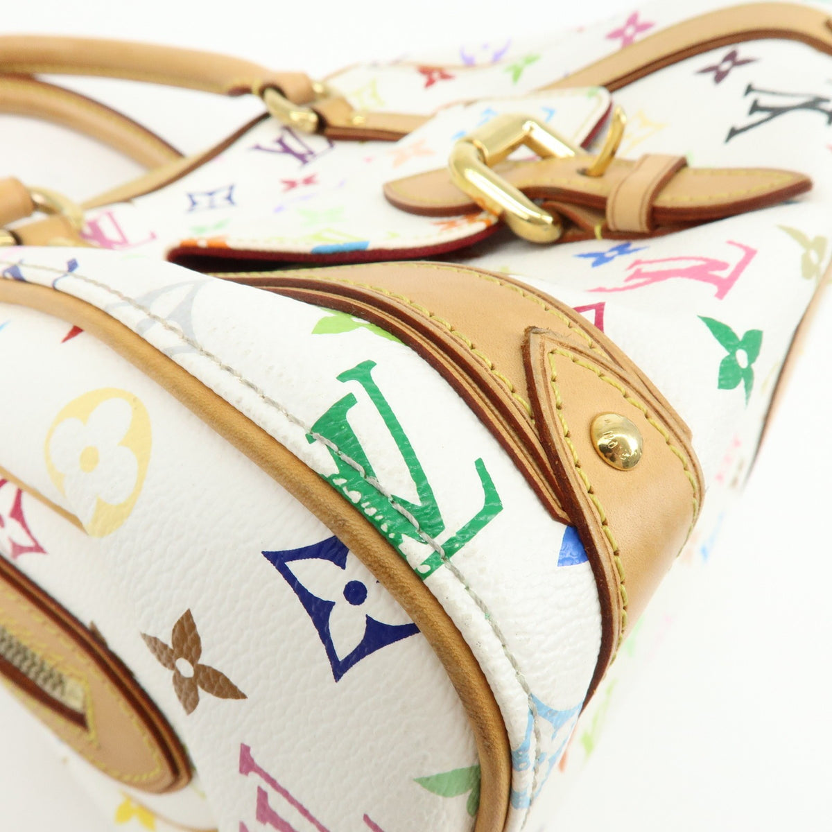 Louis Vuitton Priscilla Monogram Multicolor White Canvas Handbag (Pre-Owned)
