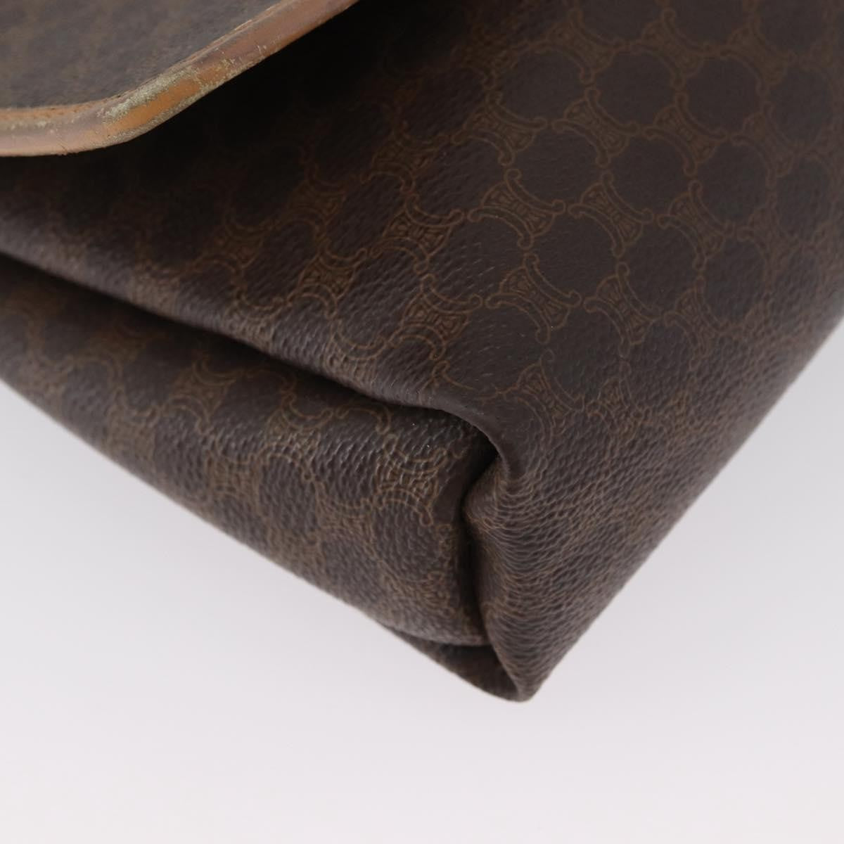 Celine Vintage Macadam Canvas And Leather Brown Canvas Shoulder Bag Bag (Pre-Owned)