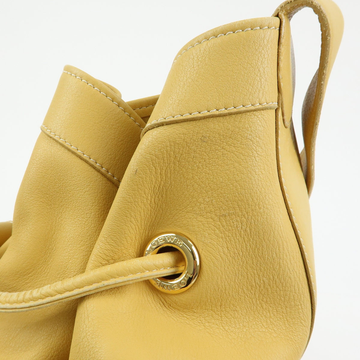 Loewe Anton Leather Yellow Leather Backpack Bag (Pre-Owned)