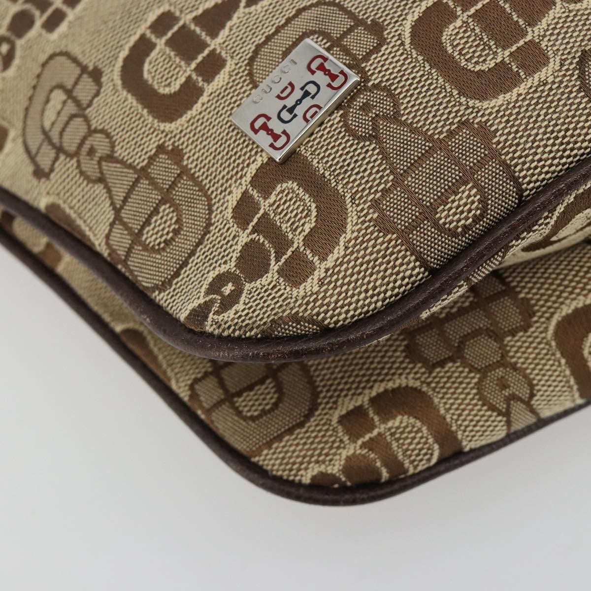 Gucci Vintage Top Handle Canvas Beige Canvas Handbag (Pre-Owned)