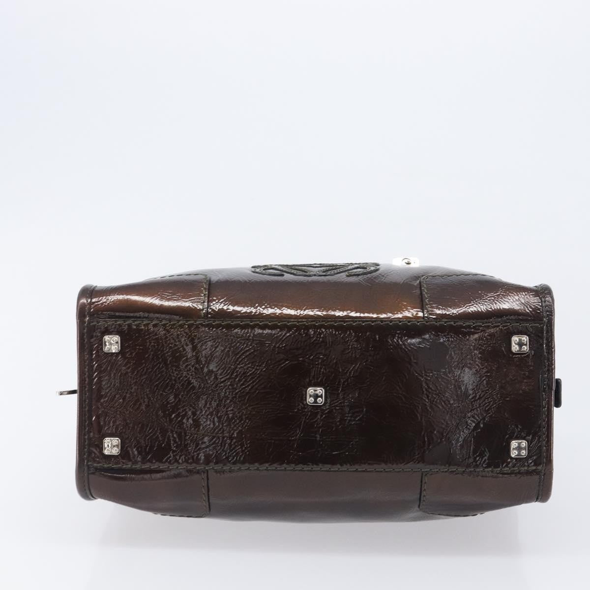 Loewe Amazona Patent Brown Patent_Leather Handbag (Pre-Owned)