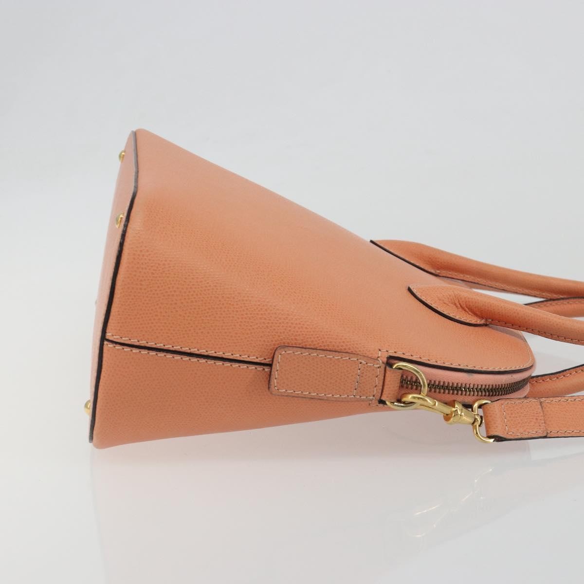 Celine Vintage Convertible Bowler Leather Orange Leather Handbag (Pre-Owned)