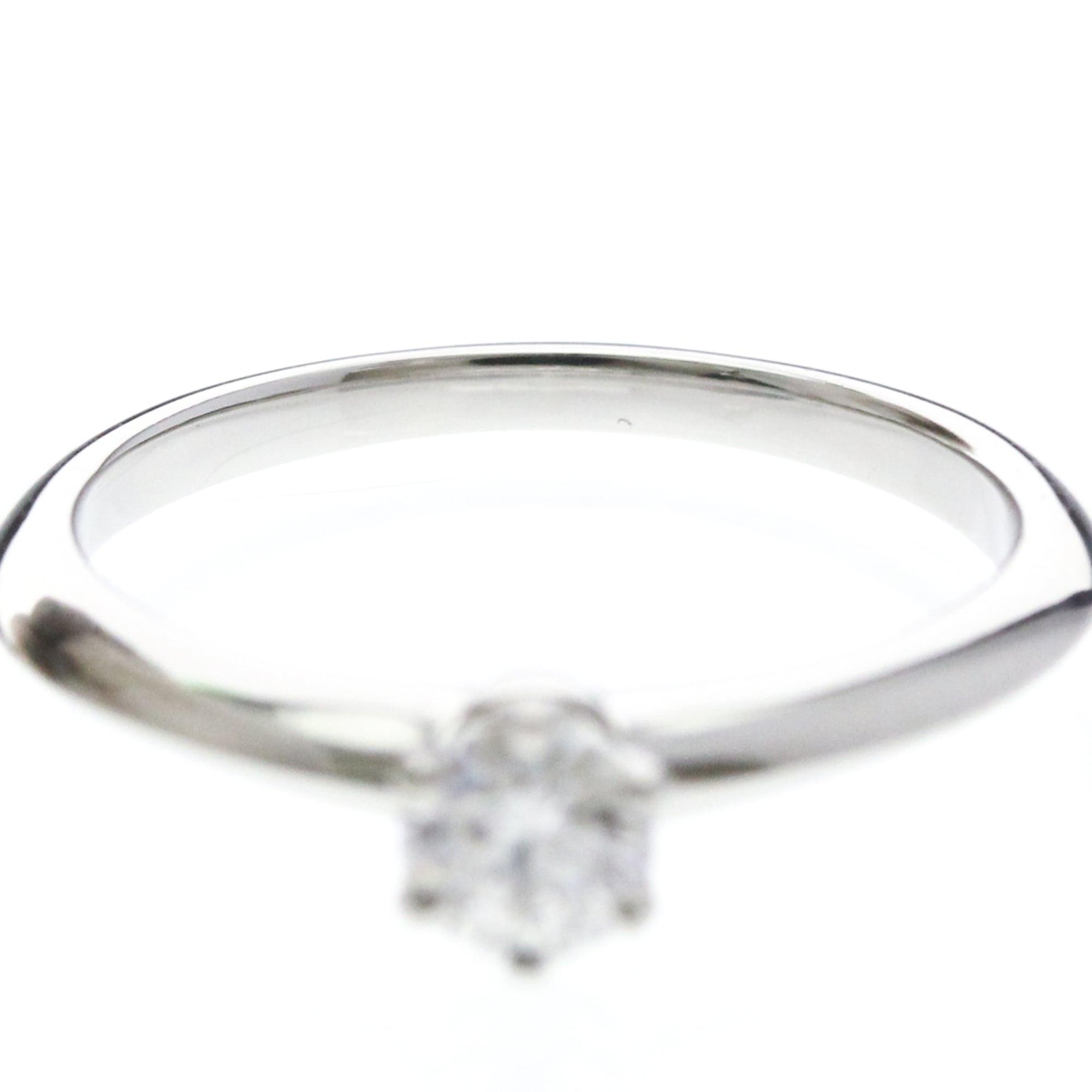 Tiffany & Co. Tiffany Setting Solitaire Platinum With Rbc Diamond Silver Platinum Ring Jewelry (Pre-Owned)