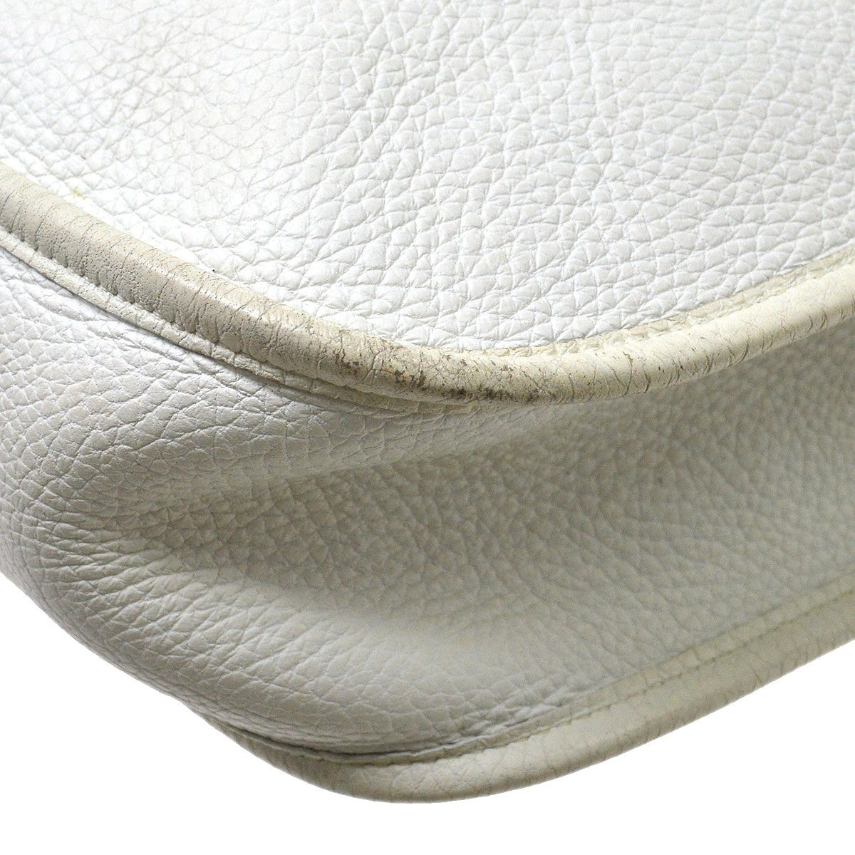 Hermes Evelyne Bag Gen I Clemence White Leather Handbag (Pre-Owned)