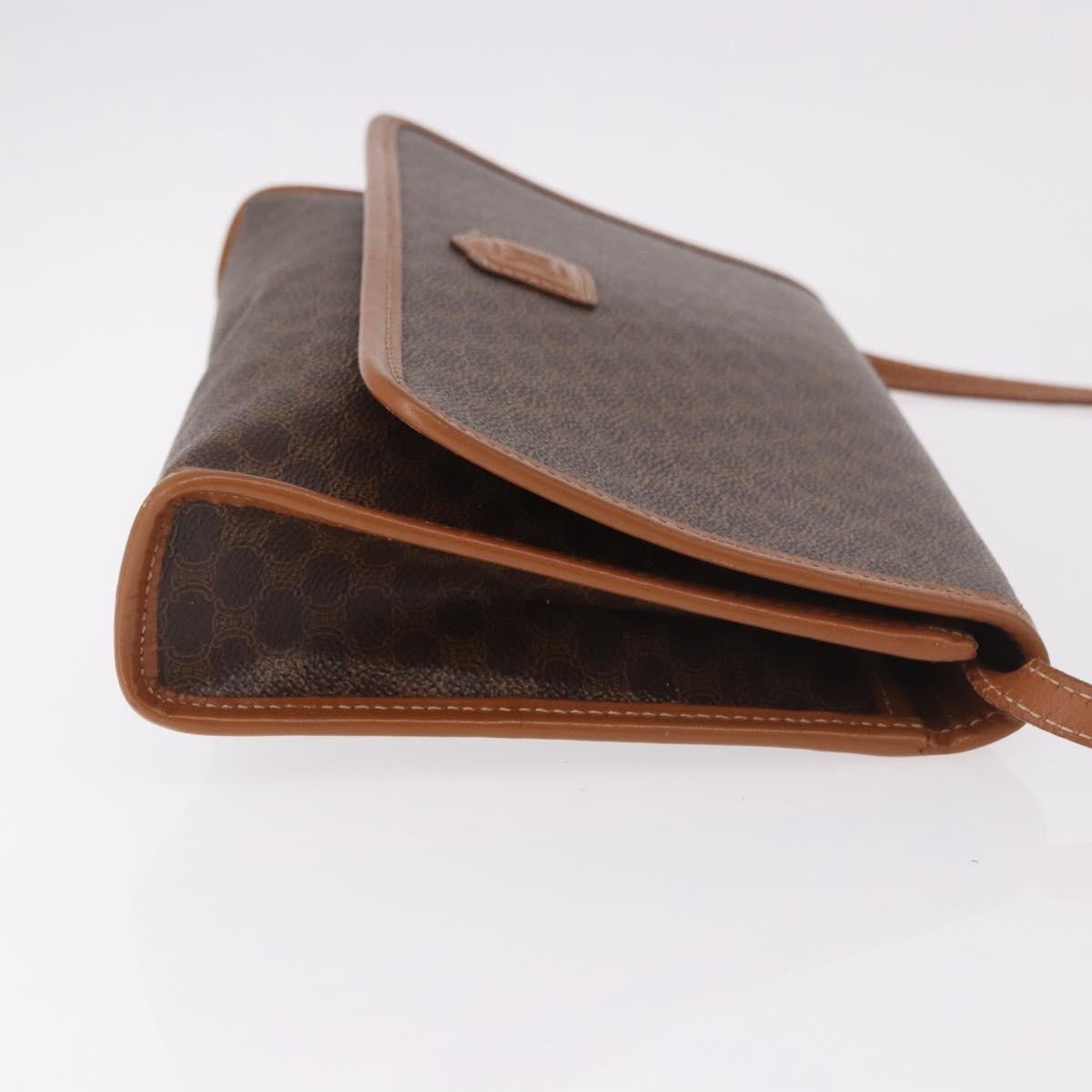 Celine Vintage Macadam Canvas And Leather Brown Canvas Shoulder Bag Bag (Pre-Owned)