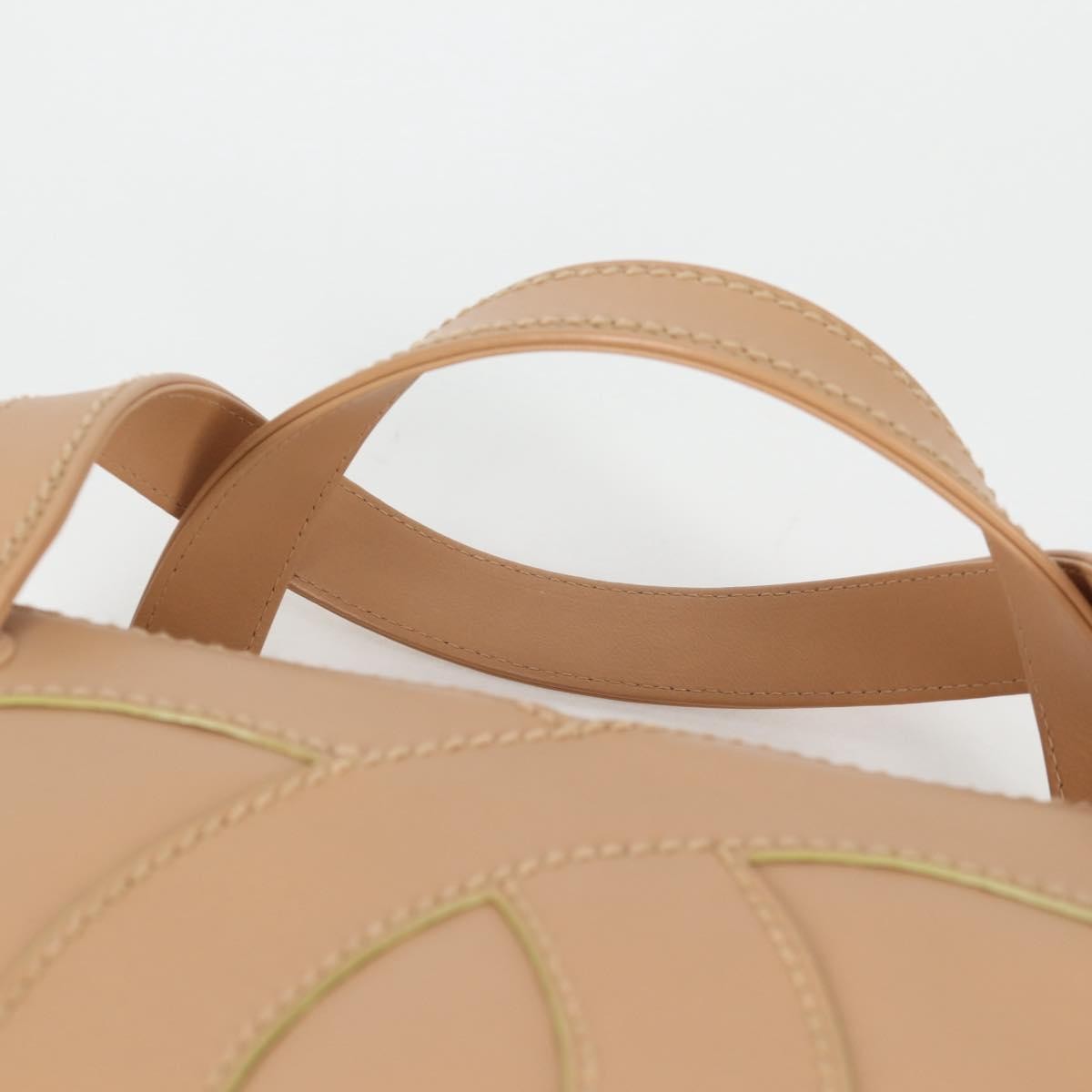 Chanel Cc Stitch Tote Lambskin Beige Leather Bag (Pre-Owned)