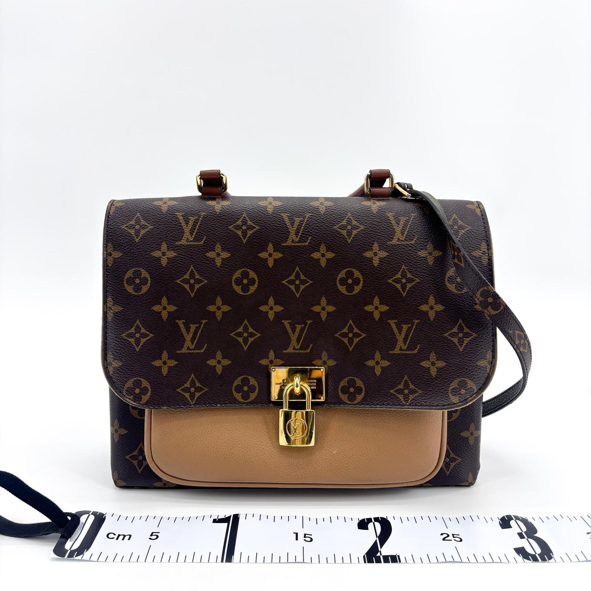 Louis Vuitton Marignan Monogram Canvas With Leather Brown Canvas Handbag (Pre-Owned)