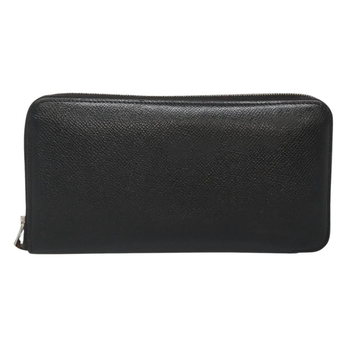 Hermes Azap Zip Around Silk'in Epsom Black Leather Wallets Accessory (Pre-Owned)
