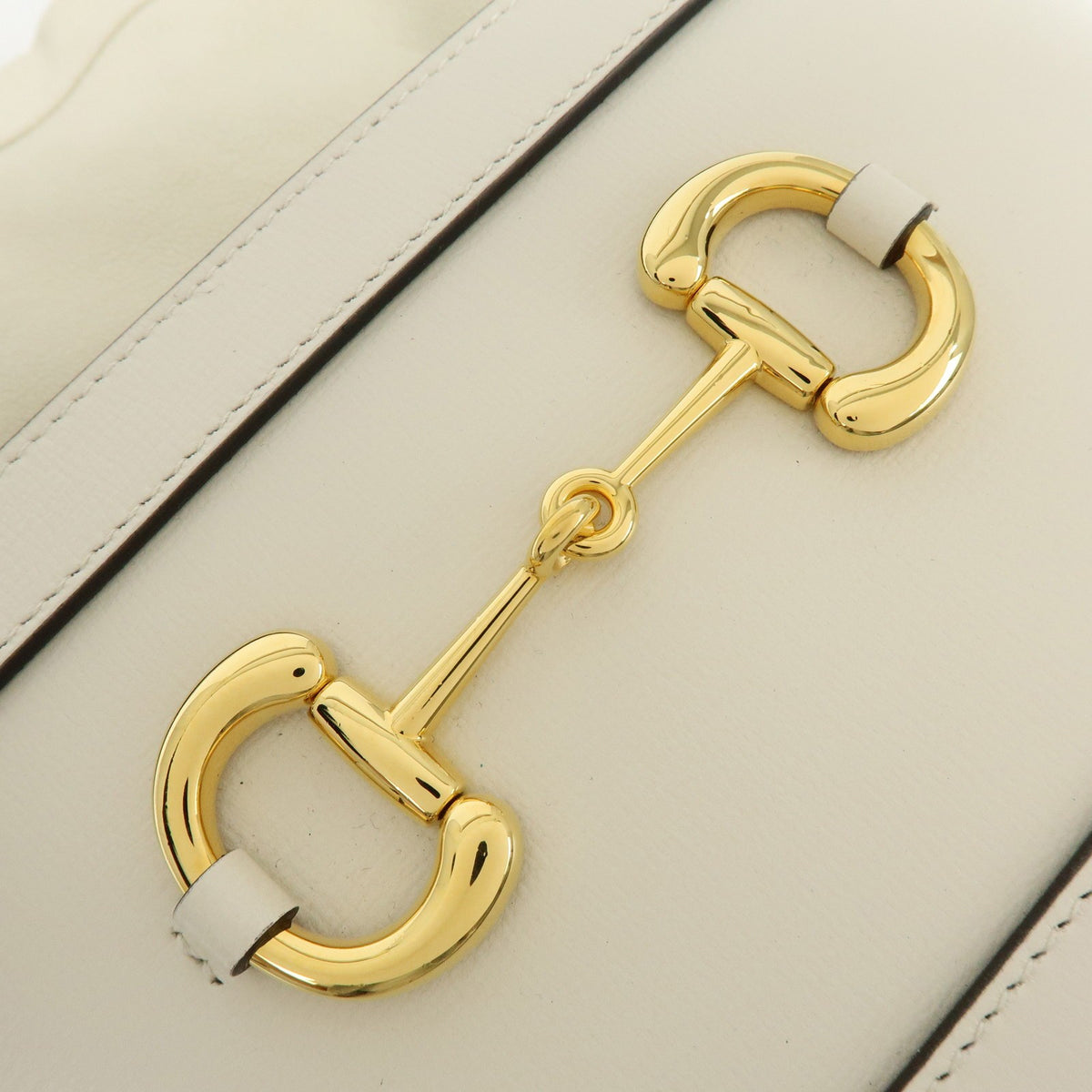 Gucci Horsebit 1955 Bucket Leather Beige Leather Handbag (Pre-Owned)