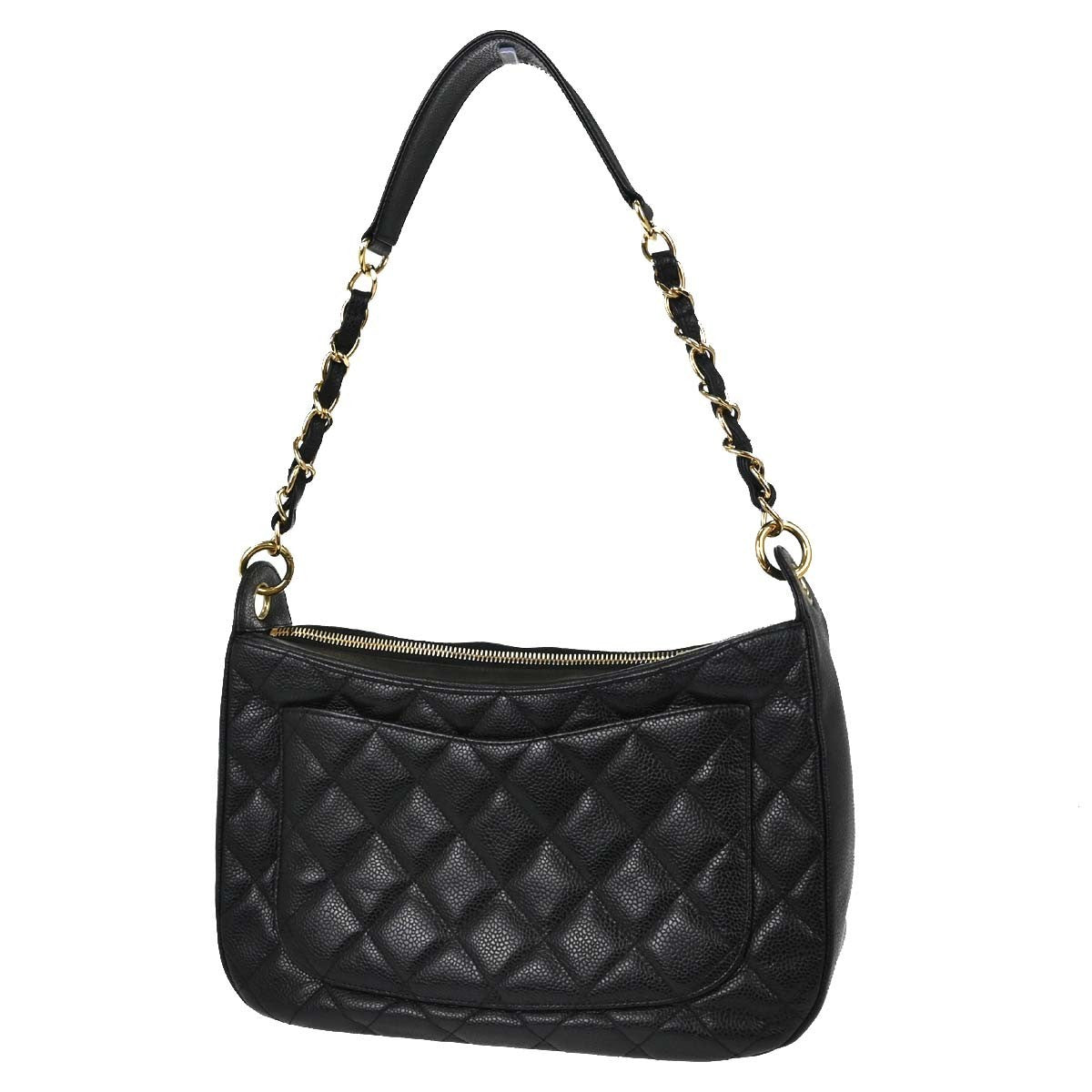 Chanel Timeless Cc Chain Quilted Caviar Black Leather Shoulder Bag Bag (Pre-Owned)
