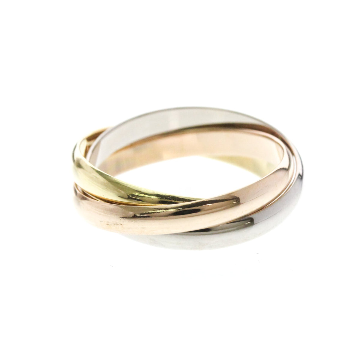 Cartier Trinity 18K Tricolor Gold Gold Gold Ring Jewelry (Pre-Owned)