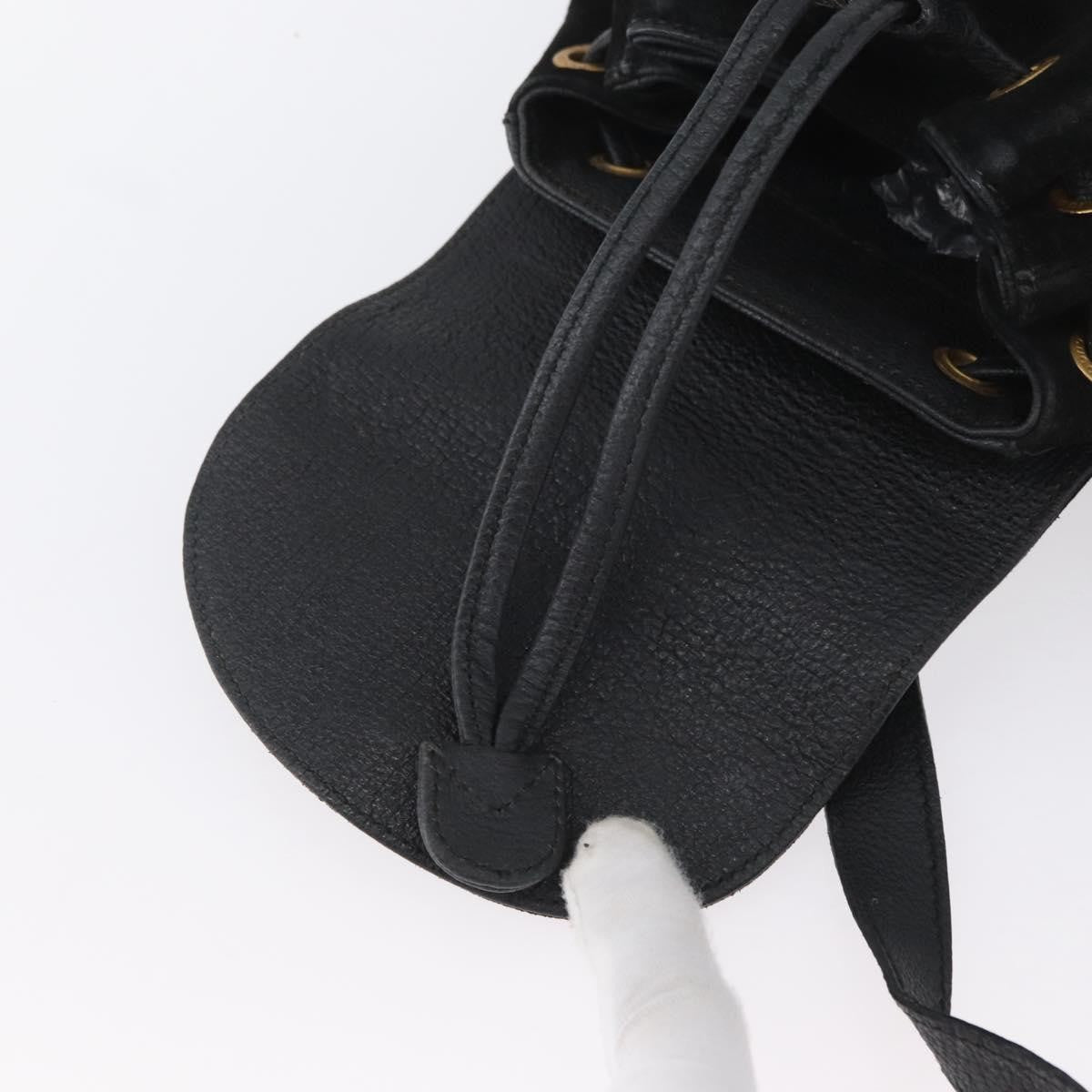 Gucci Gucci Bamboo Daim Black Suede Backpack Bag (Pre-Owned)