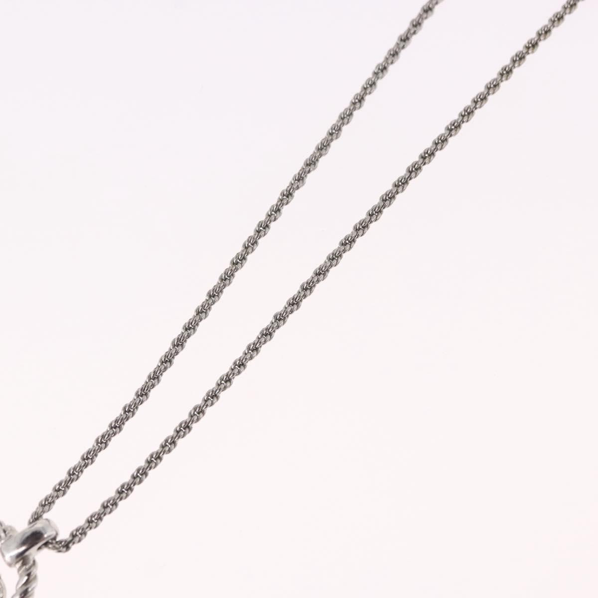 Christian Dior Vintage Circle Pendant Metal Silver Metal Necklace Jewelry (Pre-Owned)